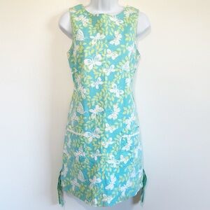 LILLY PULITZER Sleeveless Dress Green and Blue Butterfly Design